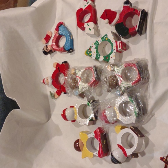 Christmas napkins holders set of 11 wooden characters - Picture 11 of 12